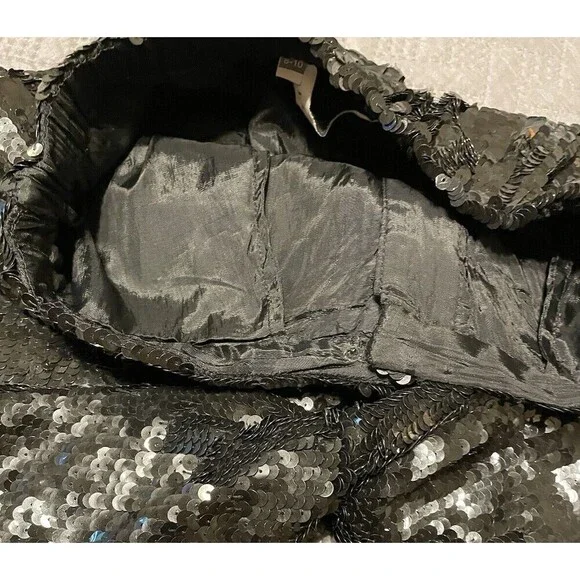 Lillie Rubin Black Sequin Shorts Vintage 1970’s Size 8/10 Medium